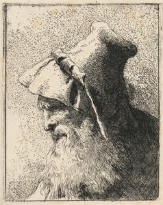 Profil av en gammel mann med skjegg av Giovanni Domenico Tiepolo