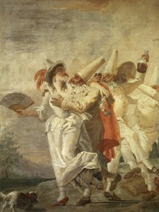 Pulcinella forelsket, ca. 1793 av Giovanni Domenico Tiepolo