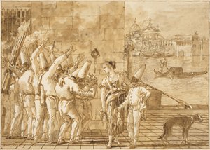 Punchinellos farvel til Venezia av Giovanni Domenico Tiepolo