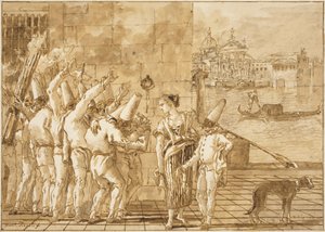 Punchinellos farvel til Venezia av Giovanni Domenico Tiepolo