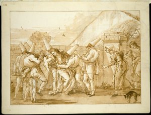 Punchinellos elskerinne besvimer av Giovanni Domenico Tiepolo
