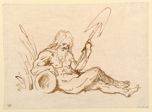 Skisse av en elvegud av Giovanni Domenico Tiepolo