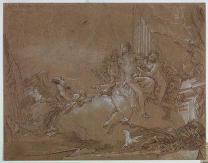 Time (Chronos) Overlater Cupid til Venus av Giovanni Domenico Tiepolo