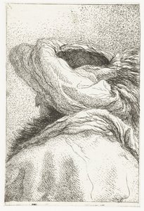 Tyrkisk mann med hodet vendt bort iført turban Samling av hoder (serietittel) Raccolta di Teste (serietittel) av Giovanni Domenico Tiepolo