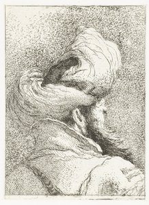 Tyrkisk mann med turban av Giovanni Domenico Tiepolo
