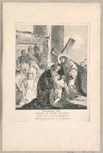 Via crucis - Station VIII, han trøster de gråtende kvinnene av Giovanni Domenico Tiepolo