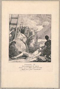 Via crucis - Station XI, Jesus Nailed to the Cross av Giovanni Domenico Tiepolo