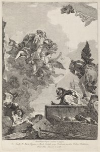 Madonna del Carmelo vises for Saint Simon Stock av Giovanni Domenico Tiepolo after Giovanni Battista Tiepolo