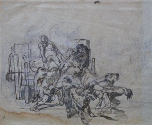 Vogn med fire okser av Giovanni Fattori