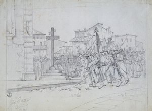 Inngang til de franske troppene i Livorno av Giovanni Fattori
