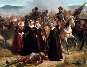 Mary Queen of Scots, i slaget ved Langside, kjempet 13. mai 1568. detalj - Maleri av Giovanni Fattori