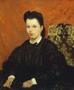 Portrett av hans første kone, av Giovanni Fattori (1825-1908), olje på lerret, 83x70 cm av Giovanni Fattori
