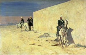 The Watch (The White Wall), ca. 1871 (panel) av Giovanni Fattori