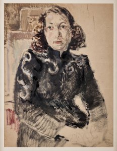 Girl in Black (olje på papir)
