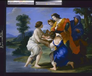 The Finding Of Moses (olje på lerret) av Giovanni Francesco (1610 62) Romanelli