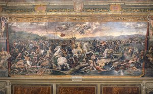 Bataille du pont Milvius - Slaget ved Milvian Bridge - Penni, Gianfrancesco (1496-1528) - 1517-1524 - Fresco - Apostolisk palass, Vatikanet