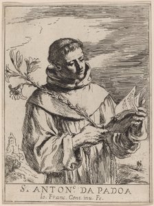 Den hellige Antonius av Padua av Giovanni Francesco Barbieri, called Guercino