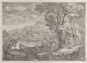 Landskap med flukten inn i Egypt, 1626-80.