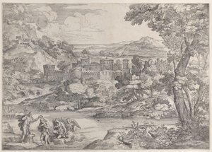 The Baptism of Christ at lower left, within a landscape, 1626-80., 1626-80.    1169134   no       norwegian Successfully Translated  Original: ""Portrait d Edouard VI (1537-1553) roi dAngleterre"" Peinture de lentourage dHans Holbein le jeune Translat: ""P av Giovanni Francesco Grimaldi