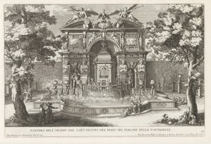 Fontein møtte hydraulisk orgel i de tuinen van de Villa d