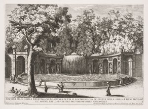The Fountains of Rome, Bok IV, plate 7: Fontenen av Tiburtine Sibyl (Fontana della Sibilla Tiburtina) av Giovanni Francesco Venturini