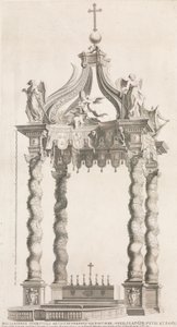 Isolert utsikt over Berninis baldakin. Plate 39 fra albumet 