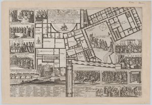 Pavelig konklave etter døden til pave Alessandro VII..., 1667. av Giovanni Giacomo De Rossi