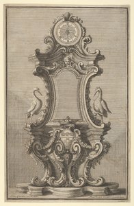 Design for en klokke, fra Disegni Diversi, 1714 eller 1750. av Giovanni Giardini