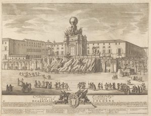 Janus-tempelet, for "Chinea"-festivalen av Giovanni Girolamo Frezza after Alessandro Specchi