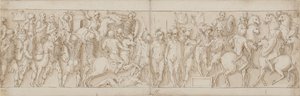 En sarmatisk landsby blir ødelagt under øynene til keiseren (XCVIII og begynnelsen av IC); barbarer ser på fra et stativ (CVI); Marcus Aurelius mottar en ridende tysk budbringer til hest (CVII)