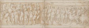 Barbarianer hyller keiseren (CXIV); Tyskere og sarmatere blir brakt over Donau med skip (tolket annerledes av Guerra; CXV)
