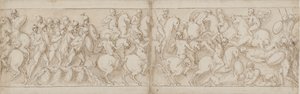 Marcus Aurelius legger ut over en brygge med infanteri og kavaleri (CVIII); Sarmaterne blir slått tilbake av fremrykkende romere (CIX)