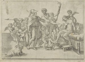 Bryllup av Alexander og Roxana av Giovanni Jacopo Caraglio (attributed to)