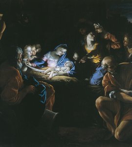 Tilbedelse av hyrdene (olje på lerret) av Giovanni Lanfranco