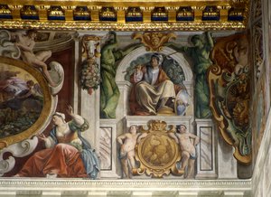 Detalj fra frise, Hall of Cuirassiers av Giovanni Lanfranco