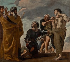 Moses og budbringerne fra Kanaan av Giovanni Lanfranco