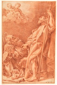 Madonnaen med barnet og de hellige Antonius abbed og Jakob den eldre av Giovanni Lanfranco