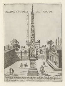 Den egyptiske obelisken til Ramses II på Piazza del Popolo i Roma Obelisco a S. Maria del Popolo (tittel på objekt) Moderne og gamle monumenter og bygninger i Roma (serietittel) Ornamenti di fabriche antichi et moderni dell
