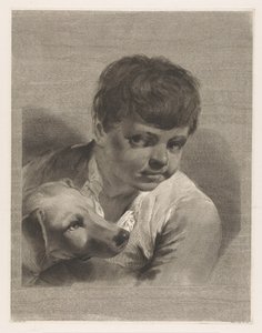 Gutt med hund av Giovanni Marco Pitteri