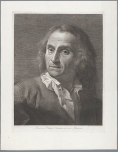 Portrett av trykkeri Giovanni Marco Pitteri Marcus Pitteri Blå gravør i luft (tittel på objekt) av Giovanni Marco Pitteri