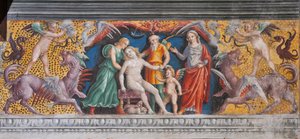 Det astrologiske tegnet til jomfruen, dyrekretsens kammer (Camera dello Zodiaco), detalj av 2384726
