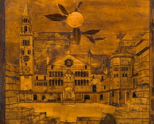 Lignaean Canonical Choir, innlagt av Giovanni Maria Platina 1484, Upper Stall, Piazza del Duomo i Cremona