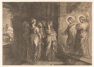 Hellige kvinner ved Kristi grav av Giovanni Merlo (attributed to)