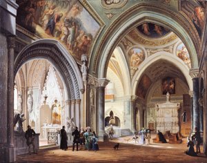 Inne i klosteret i Altacomba, av Giovanni Migliara av Giovanni Migliara