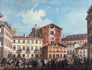 Milan, sint mobb som angriper finansminister Giuseppe Prinas hus, 20. april