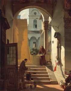The Apothecary of a Cloister, av Giovanni Migliara, detalj av Giovanni Migliara