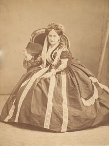 [La Comtesse sittende med vifte], 1860-tallet. av Giovanni Morotti