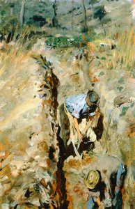 Diggers av Giovanni Muzzioli (1854-1894), olje på panel, 30x19 cm av Giovanni Muzzioli