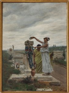 Honor to the Heroes (en rite i antikkens Hellas) (olje på lerret)