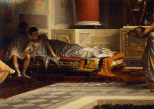 Revenge of Poppea, detalj, av Giovanni Muzzioli (1854-1894), olje på lerret